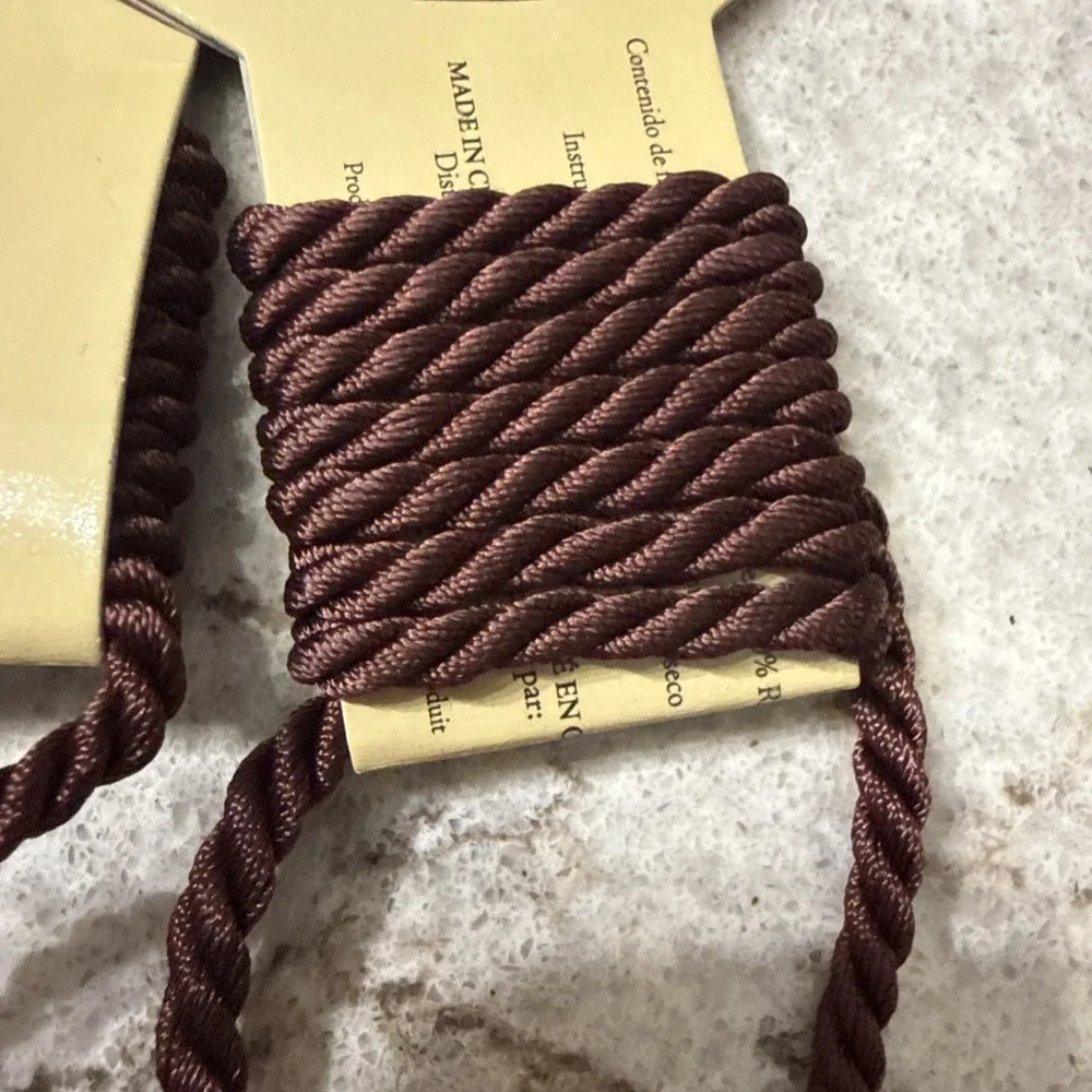 Set Of 3 Rope Tassel Drapery Curtain Bead Tieback 4.75 In Tassels Brown 23.5 In